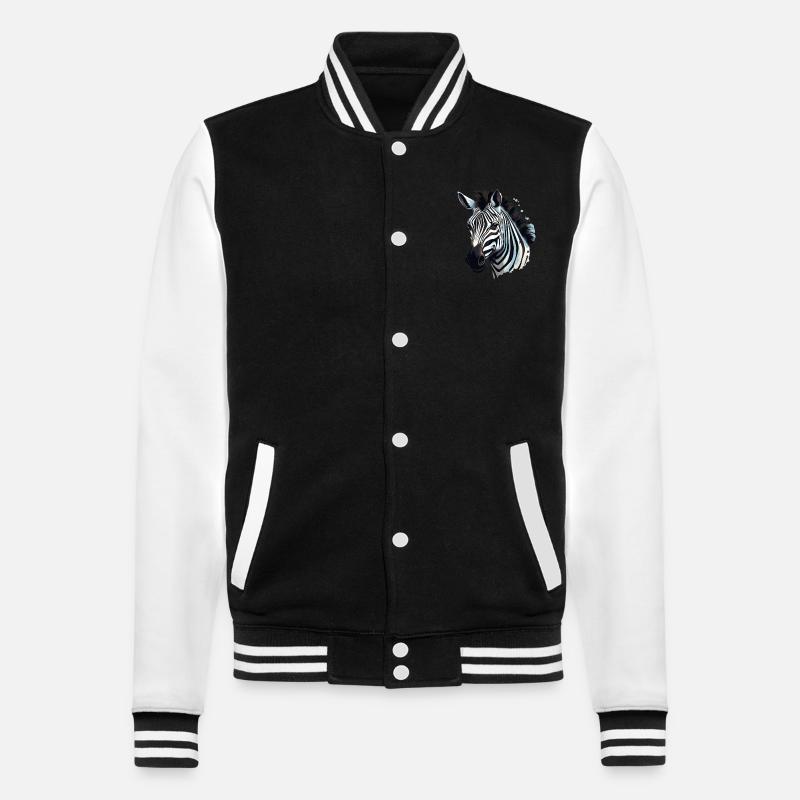 Zebra huvud - Collegesweatjacka - svart/vit