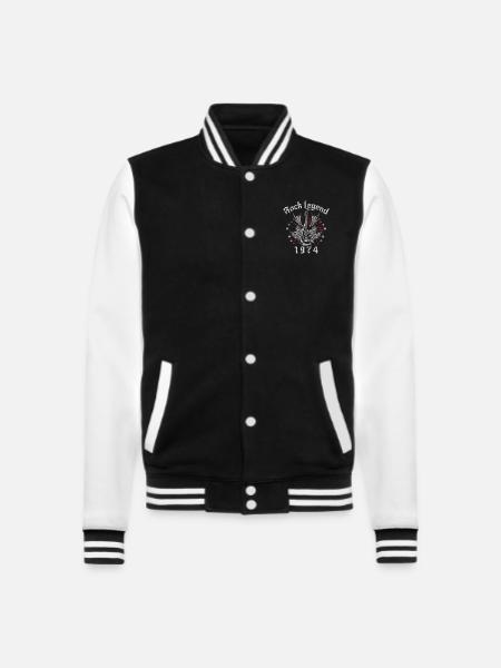 1974 Geburtstag Rock Legends Gitarre - College-Sweatjacke - Schwarz/Weiß