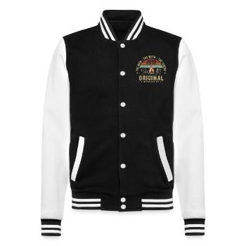 Legendär seit 2019 | 6. Geburtstag der Männer - College-Sweatjacke - Schwarz/Weiß - Vorne - Nik (191cm) & Marisol (170cm)