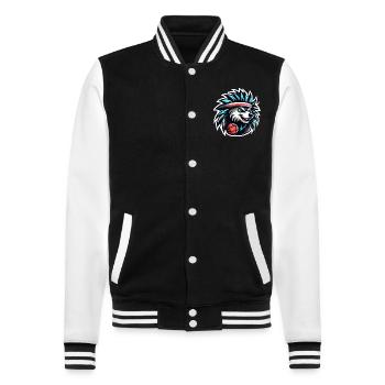 Porcupine Basketball Team - College Sweat Jacket - black/white - Front - Nik (191cm) & Marisol (170cm)
