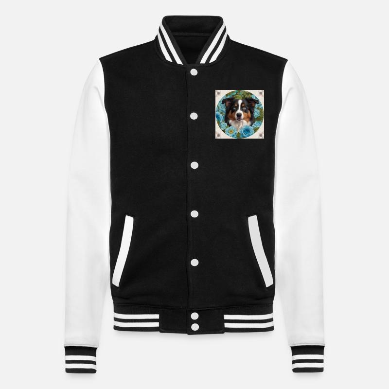 Blauäugiger Australian Shepherd - College-Sweatjacke - Schwarz/Weiß