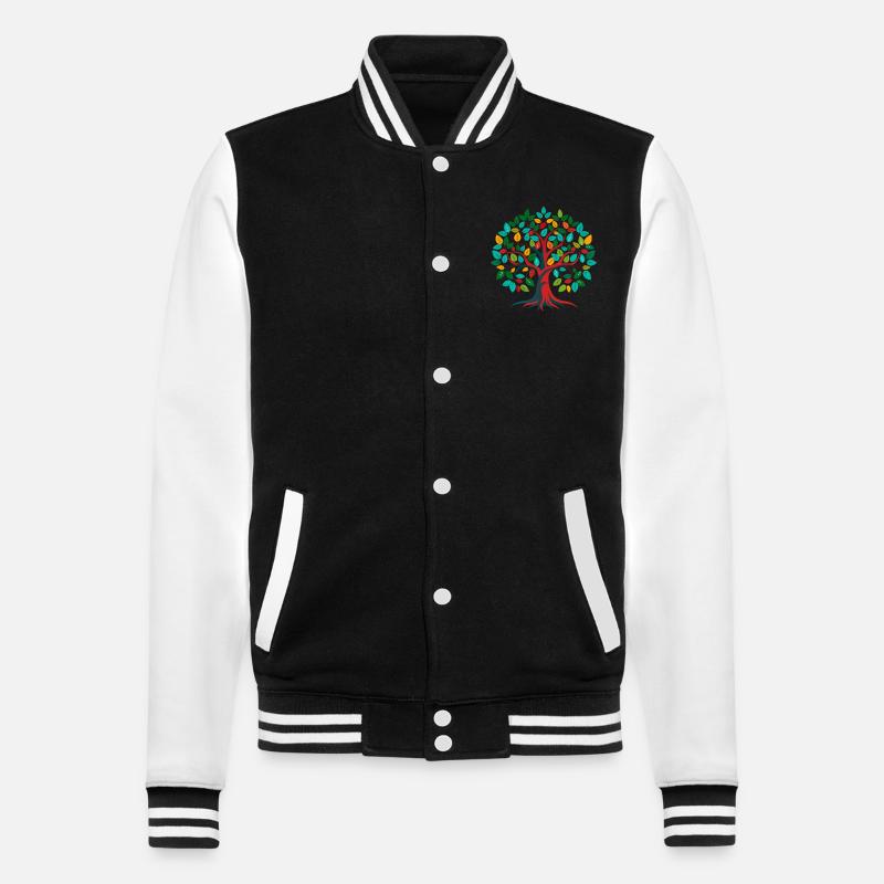 Baum des Lebens - College-Sweatjacke - Schwarz/Weiß