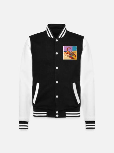 scorpion, bunt, tier, geschenk, geschenkidee - College-Sweatjacke - Schwarz/Weiß