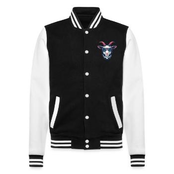 Ziege, Goat, Sonnenbrille, geschenk - College-Sweatjacke - Schwarz/Weiß - Vorne - Nik (191cm) & Marisol (170cm)