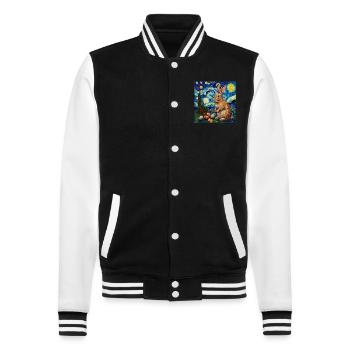 Osterhase, Ostern, Hase, frohe ostern, ostereier - College-Sweatjacke - Schwarz/Weiß - Vorne - Nik (191cm) & Marisol (170cm)