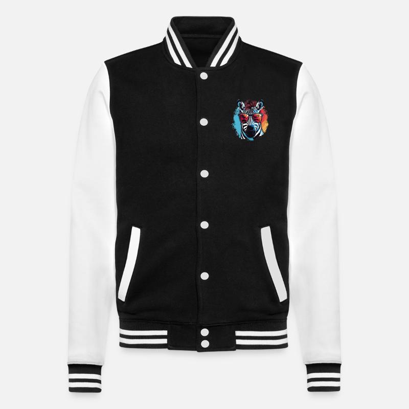 Zebra Sunglasses - College Sweat Jacket - black/white