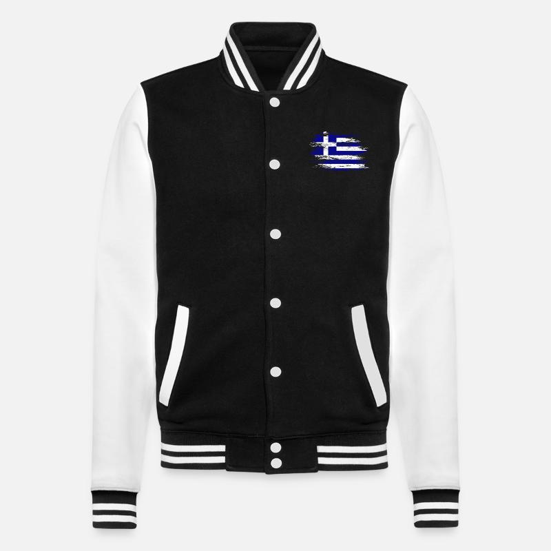 Drapeau de la Grèce utilisé - Veste Teddy - noir/blanc