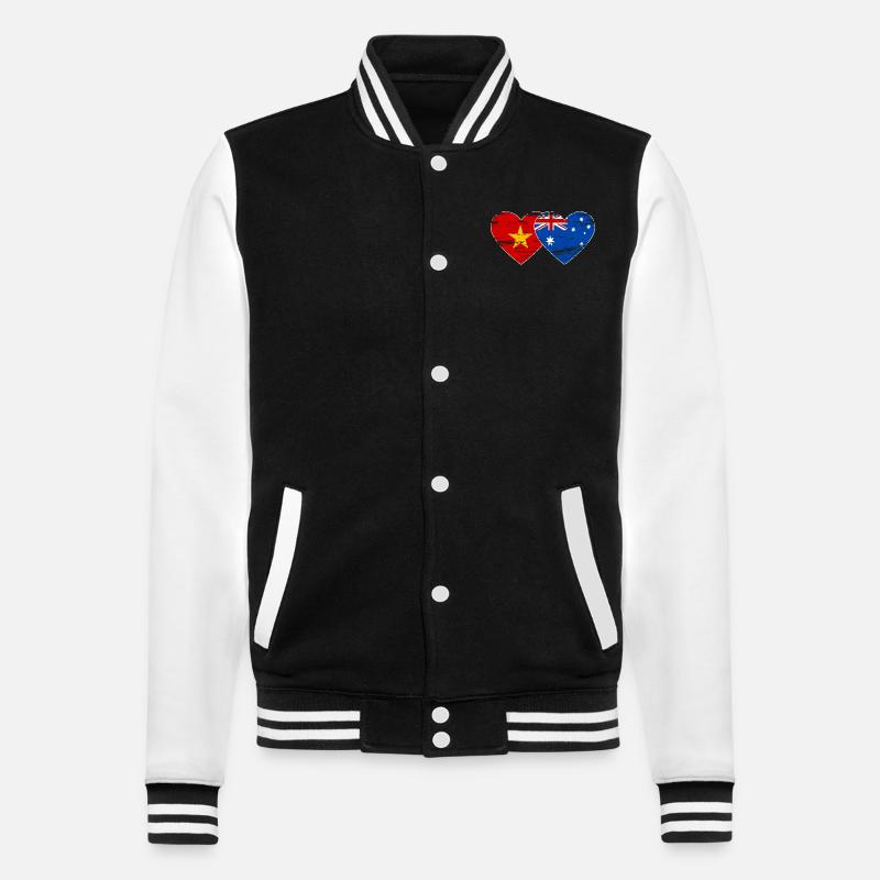 Vietnam Australie Drapeau Coeur Utilisé - Veste Teddy - noir/blanc
