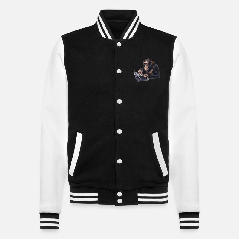 Das Infinite-Monkey-Theorem, ein Gedankenabenteuer - College-Sweatjacke - Schwarz/Weiß