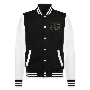 Original 2002 Vintage Retro Birthday Gift - College Sweat Jacket - black/white - Front - Nik (191cm) & Marisol (170cm)