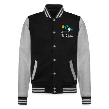 Its Time To Hike - College Sweat Jacket - black/heather grey - Front - Nik (191cm) & Marisol (170cm)