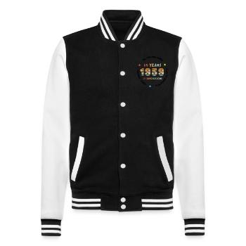 Awesome Since January 1959 Vintage 65 ans Birthday - Veste Teddy - noir/blanc - Devant - Nik (191cm) & Marisol (170cm)