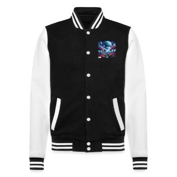 Chemin de l’harmonie paysage onirique - Veste Teddy - noir/blanc - Devant - Nik (191cm) & Marisol (170cm)