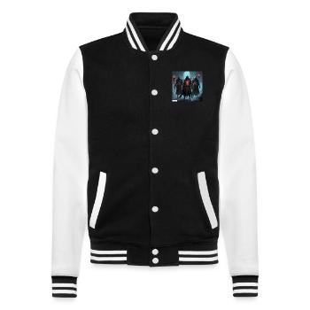 Vergessene Kriegerfreunde - College-Sweatjacke - Schwarz/Weiß - Vorne - Nik (191cm) & Marisol (170cm)