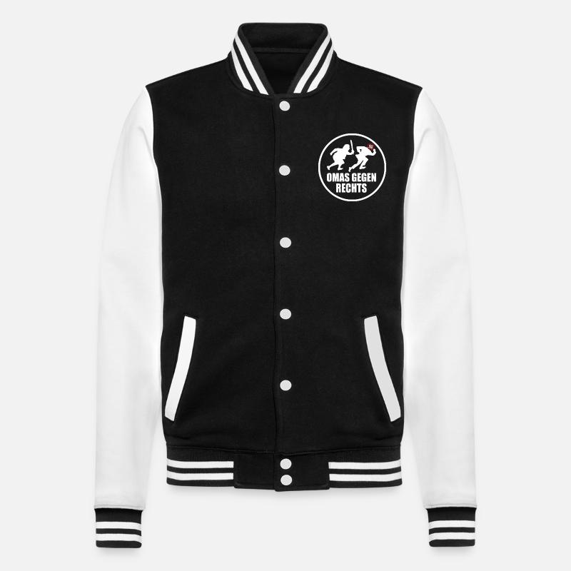 Omas gegen rechts - College-Sweatjacke - Schwarz/Weiß