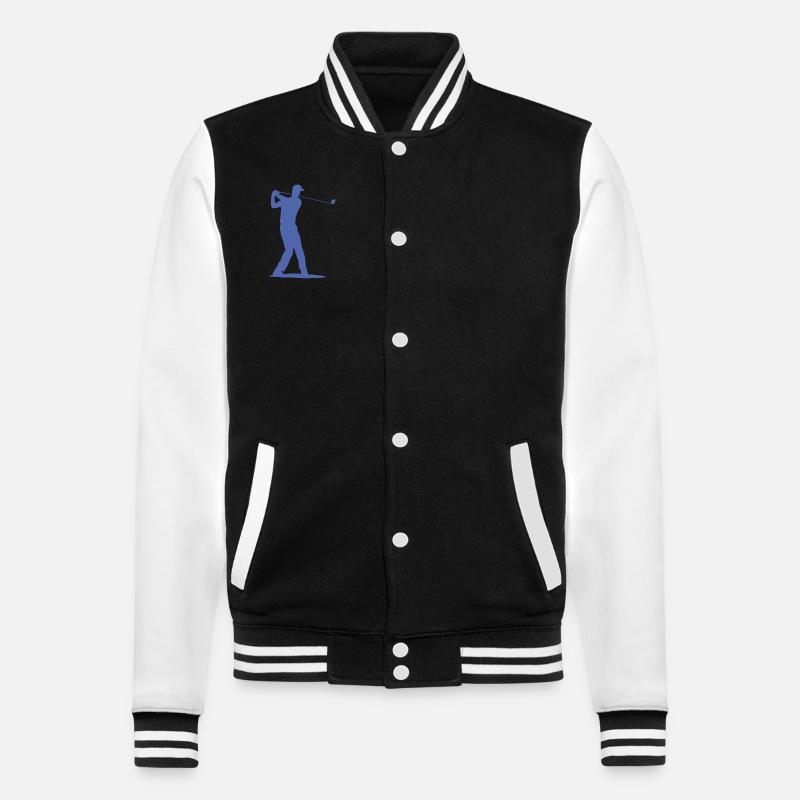 Silhouette de golfeur - Tee Golf - Veste Teddy - noir/blanc