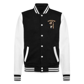 1956 Verjaardag Cool Teddybeer Awesome sinds - College sweatjacket - zwart/wit - Voor - Nik (191cm) & Marisol (170cm)