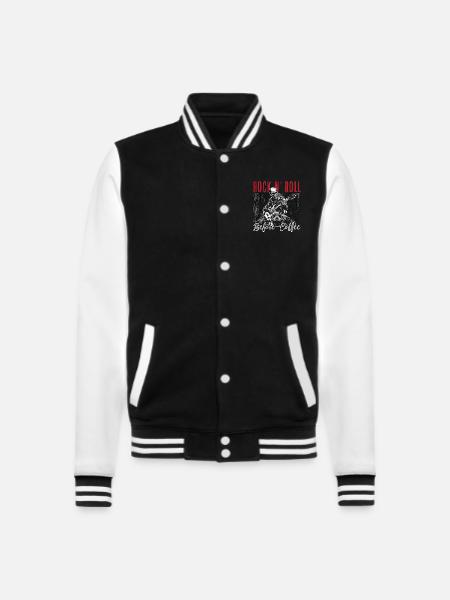 Rock N' Roll Before Coffee 80s Music Coffee Lover - College-Sweatjacke - Schwarz/Weiß