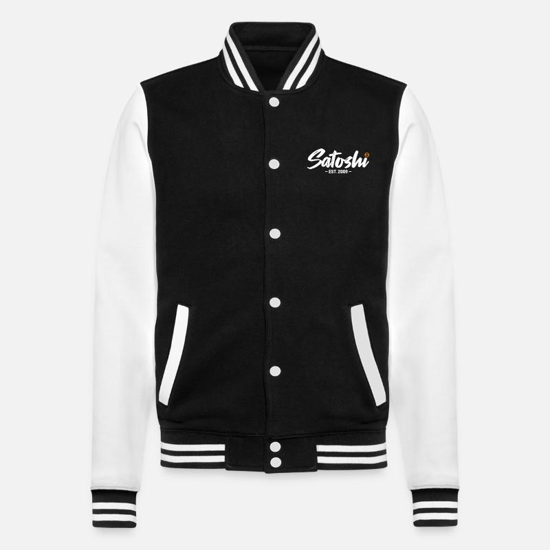 Satoshi est 2009 Bitcoin - College-Sweatjacke - Schwarz/Weiß