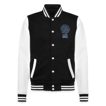 Basketball spielen ist in meiner DNA - College-Sweatjacke - Schwarz/Weiß - Vorne - Nik (191cm) & Marisol (170cm)