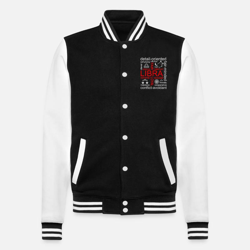Waage Sternzeichen - College-Sweatjacke - Schwarz/Weiß