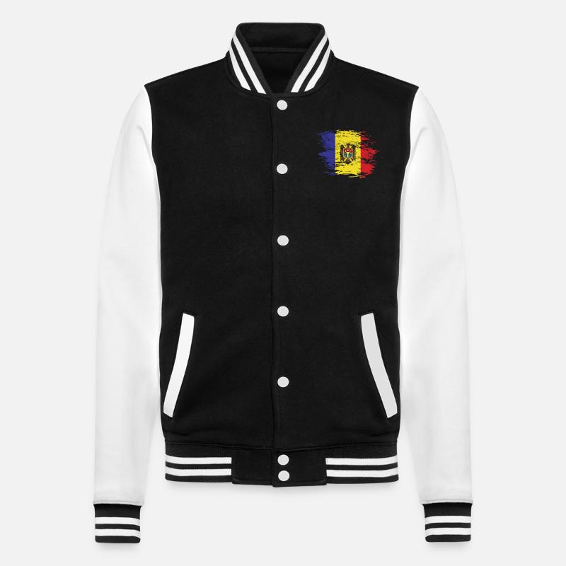 Drapeau de Moldavie utilisé - Veste Teddy - noir/blanc