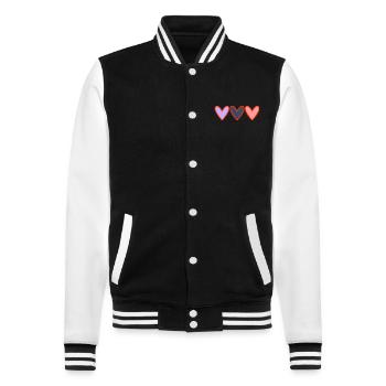 COUPLE. JUST MARRIED. Bachelorette party. VALENTINE'S DAY. LOVE. C - College Sweat Jacket - black/white - Front - Nik (191cm) & Marisol (170cm)