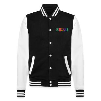 SUISSE - Veste Teddy - noir/blanc - Devant - Nik (191cm) & Marisol (170cm)