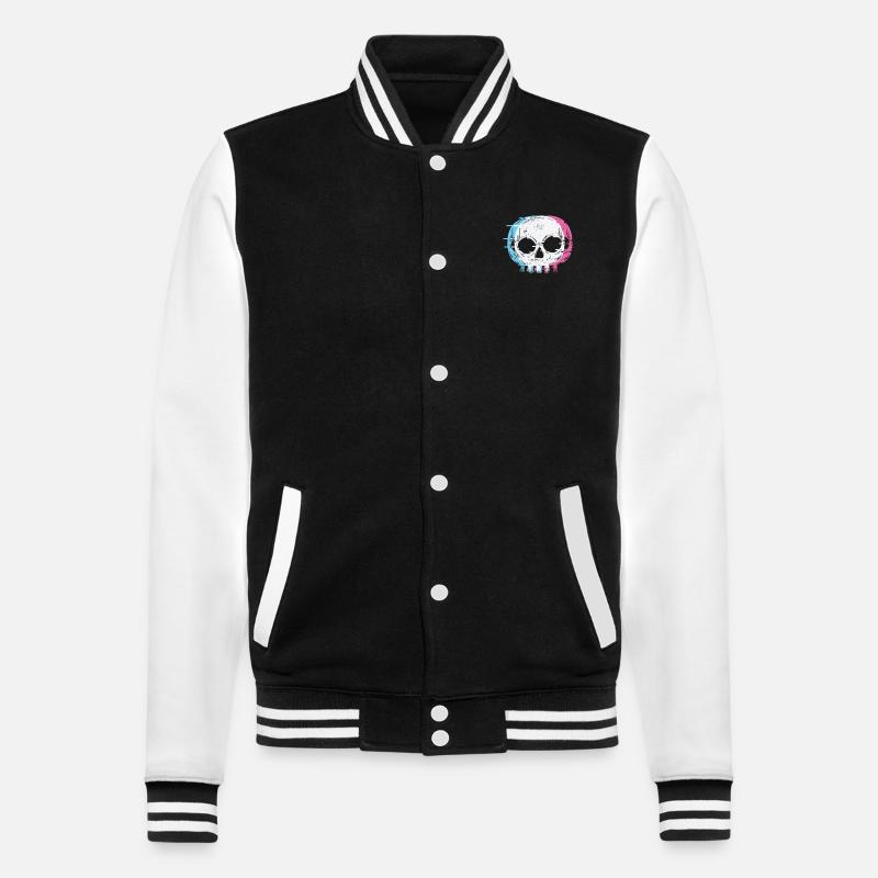 Skull Gothic Styl - College Sweat Jacket - black/white