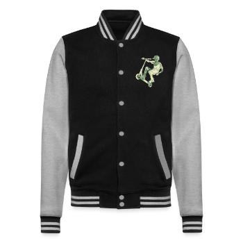 Camouflage Rider Scooter Teens - College-Sweatjacke - Schwarz/Grau meliert - Vorne - Nik (191cm) & Marisol (170cm)