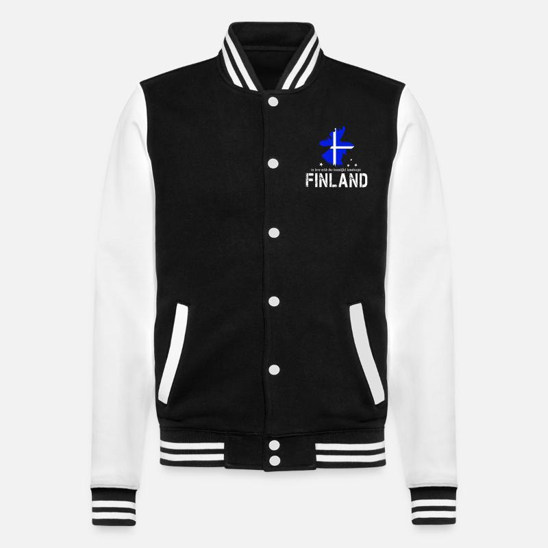 Finnland Elch Suomi - College-Sweatjacke - Schwarz/Weiß