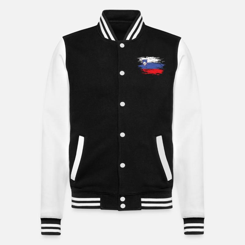 Drapeau de la Slovénie utilisé - Veste Teddy - noir/blanc