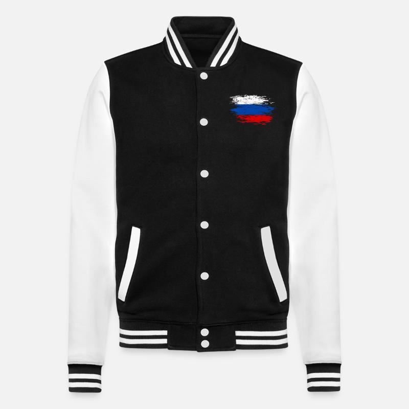 Drapeau russe utilisé - Veste Teddy - noir/blanc