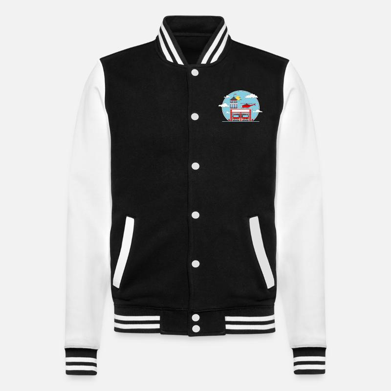Caserne de pompiers sans lettrage - Veste Teddy - noir/blanc