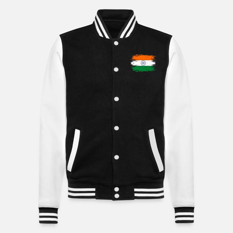 Drapeau de l’Inde aspect utilisé - Veste Teddy - noir/blanc