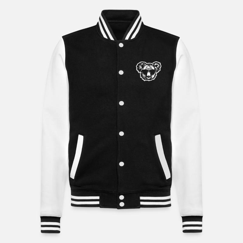 Koala - College Sweat Jacket - black/white