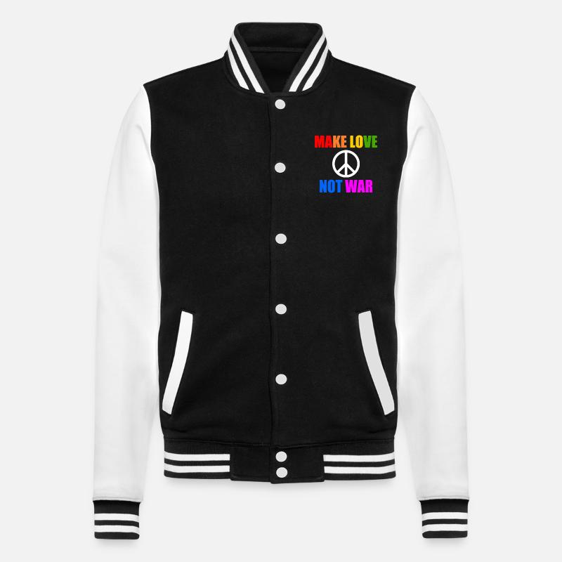 Make love not war - Veste Teddy - noir/blanc