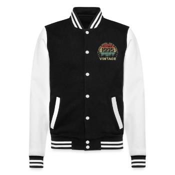 Anniversaire Millésime Fabriqué en Octobre 1995 - Veste Teddy - noir/blanc - Devant - Nik (191cm) & Marisol (170cm)