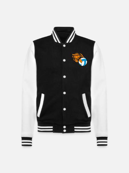 Flying flaming volleyball - College Sweat Jacket - black/white