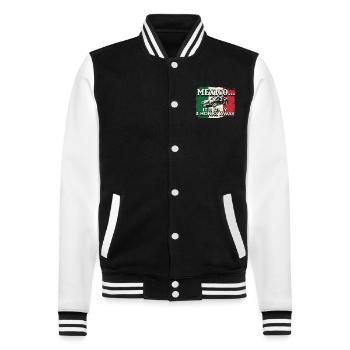 Automechaniker Geschenke, Mexiko Flagge - College-Sweatjacke - Schwarz/Weiß - Vorne - Nik (191cm) & Marisol (170cm)