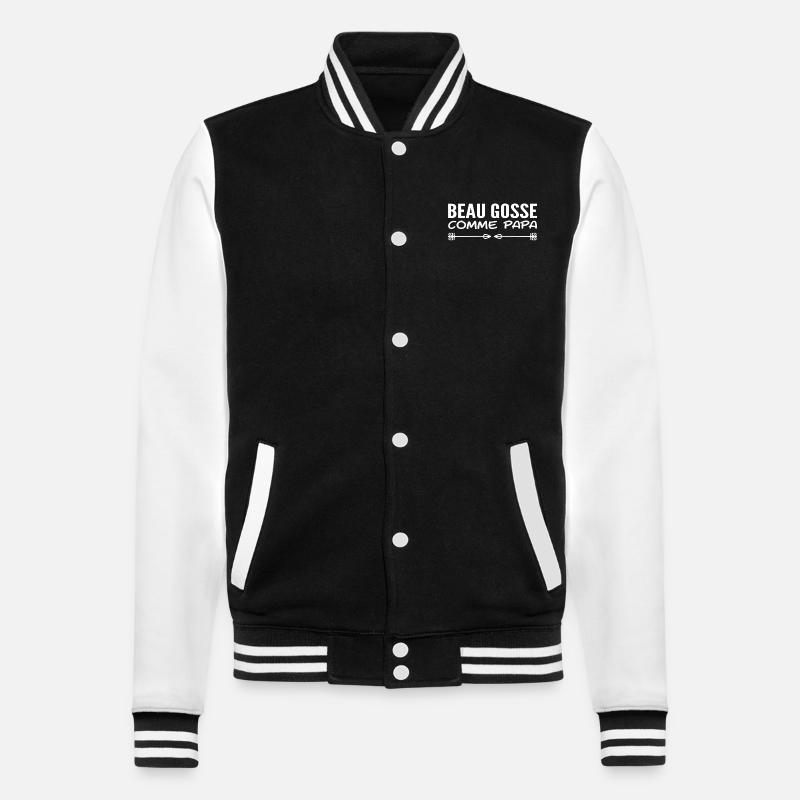 Handsome like dad - College Sweat Jacket - black/white