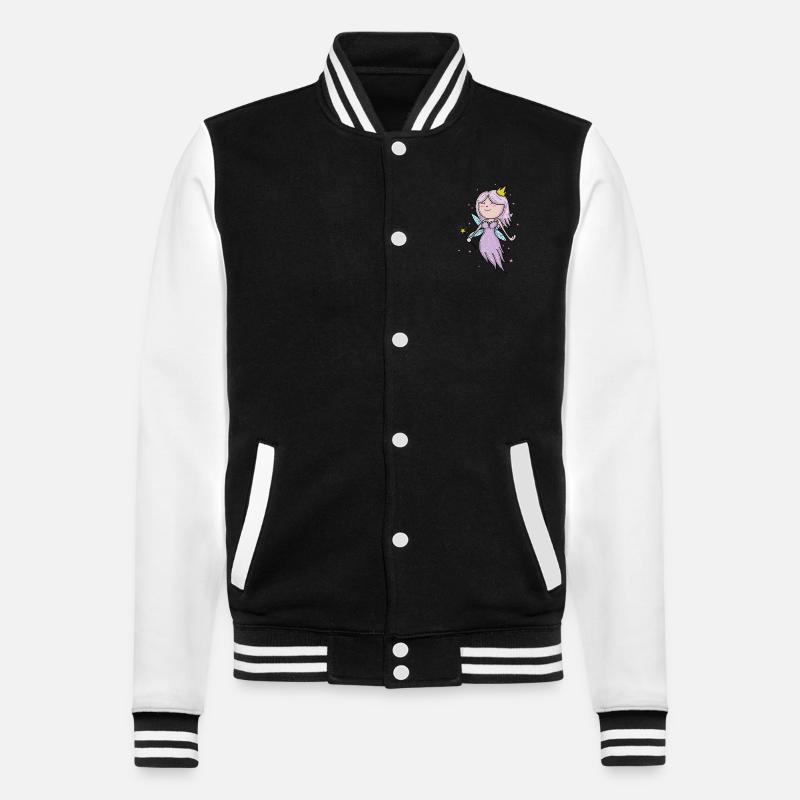 Prinzessin als Fee Tochter - College-Sweatjacke - Schwarz/Weiß