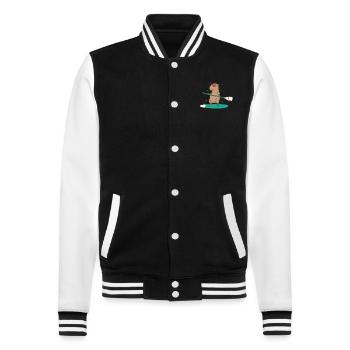 Caviidae Meerschweinchen surft Nagetier - College-Sweatjacke - Schwarz/Weiß - Vorne - Nik (191cm) & Marisol (170cm)