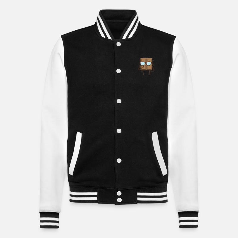 cool bar chocolate candy cocoa - College Sweat Jacket - black/white