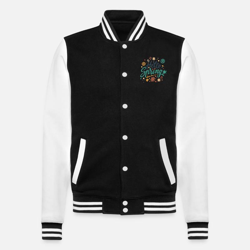 Hello Spring - College Sweat Jacket - black/white