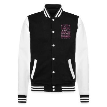 My Grandkids Are My Favorite Grandmother Grandma - College Sweat Jacket - black/white - Front - Nik (191cm) & Marisol (170cm)