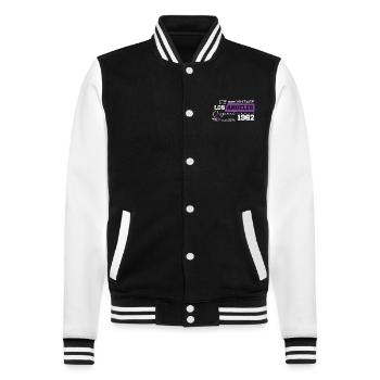 1962 Vintage Born Legend 62 Birthday - College Sweat Jacket - black/white - Front - Nik (191cm) & Marisol (170cm)