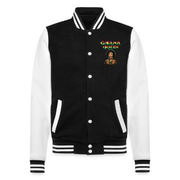 Africa Queen Ghana Ghanaian Woman - College Sweat Jacket - black/white - Front - Nik (191cm) & Marisol (170cm)