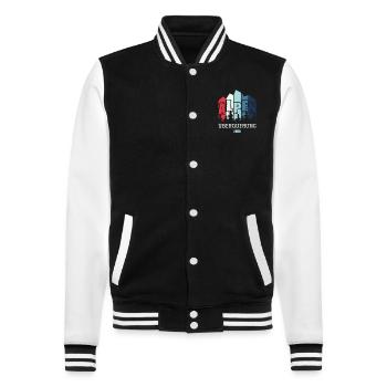 Alpen Überquerung 2025 - Fahrrad Wandern Routen - College-Sweatjacke - Schwarz/Weiß - Vorne - Nik (191cm) & Marisol (170cm)