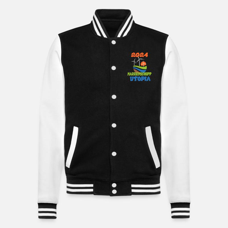 Narrenschiff Utopia, 2024 - College-Sweatjacke - Schwarz/Weiß